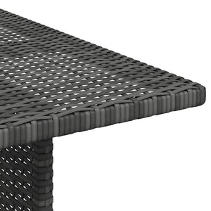 Garten-Esstisch Grau 110x70x65 cm Poly Rattan