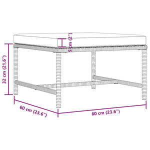 Modular-Fußhocker mit Kissen Schwarz Poly Rattan