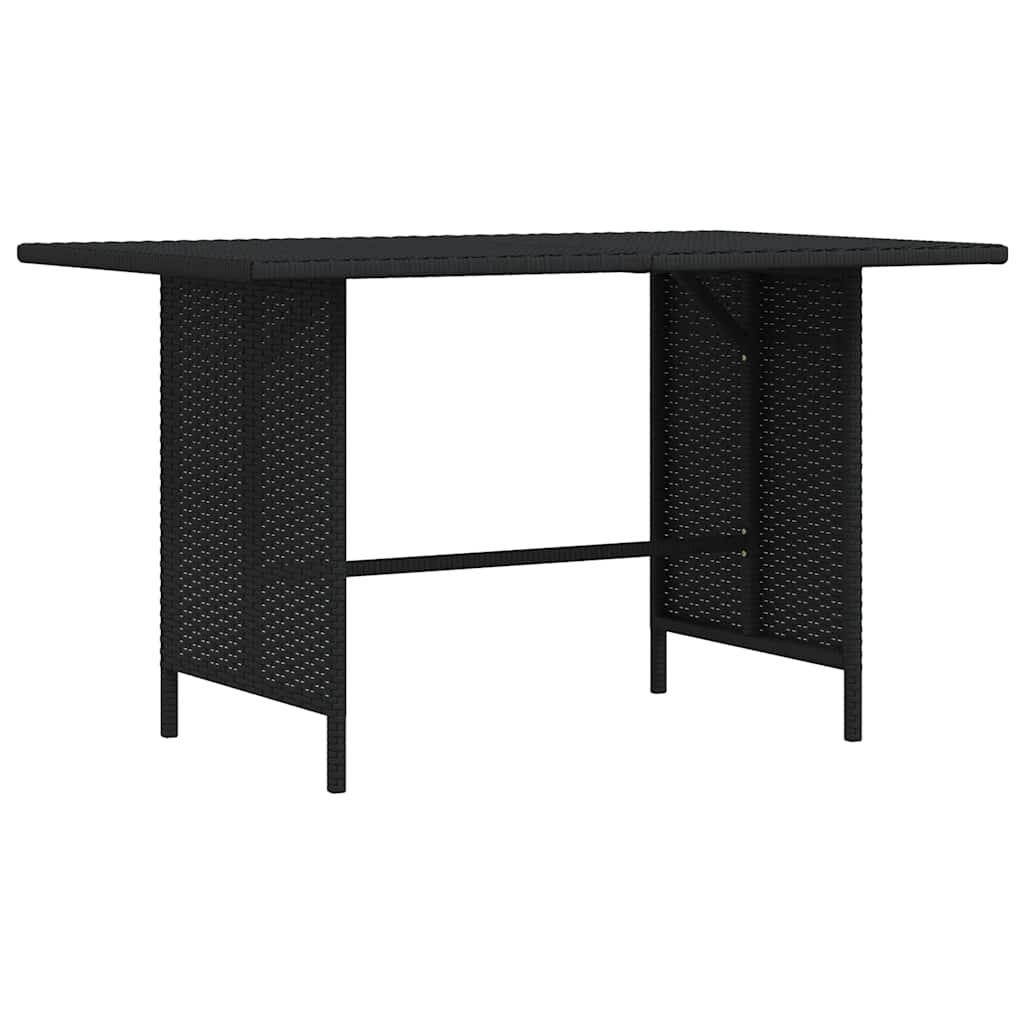 Garten-Esstisch Schwarz 110x70x65 cm Poly Rattan
