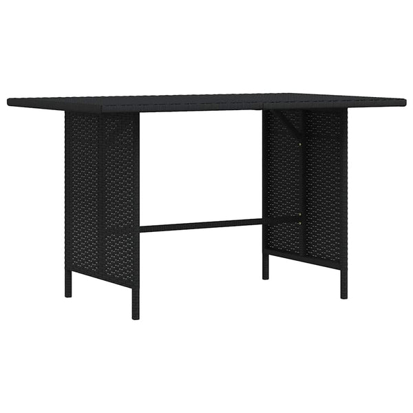 Garten-Esstisch Schwarz 110x70x65 cm Poly Rattan