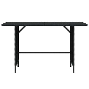 Garten-Esstisch Schwarz 110x70x65 cm Poly Rattan