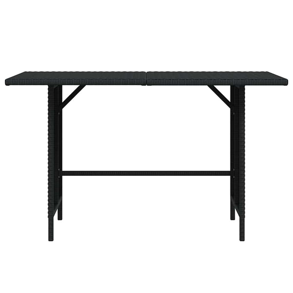 Garten-Esstisch Schwarz 110x70x65 cm Poly Rattan