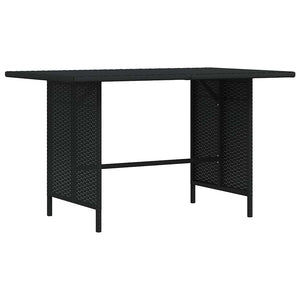 Garten-Esstisch Schwarz 110x70x65 cm Poly Rattan