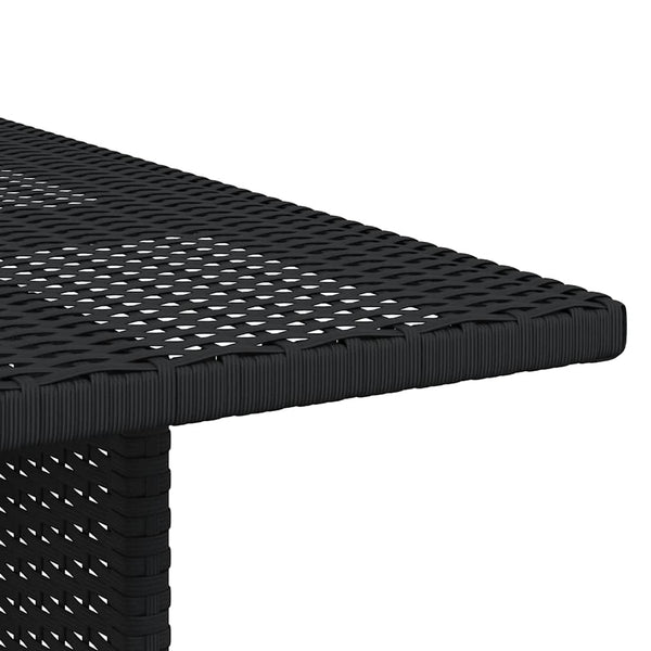 Garten-Esstisch Schwarz 110x70x65 cm Poly Rattan
