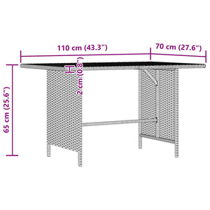 Garten-Esstisch Schwarz 110x70x65 cm Poly Rattan