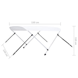 2-Bügel Bimini Top Weiß 150x120x110 cm