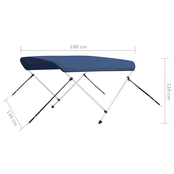 Marineblaues 2-Bügel Bimini-Top 180x130x110 cm