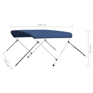 Marineblaues 2-Bügel-Bimini-Top 180x150x110 cm