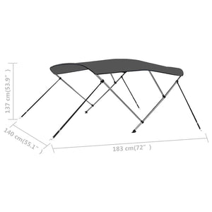 3-Bow Bimini Top Anthrazit 183x140x137 cm