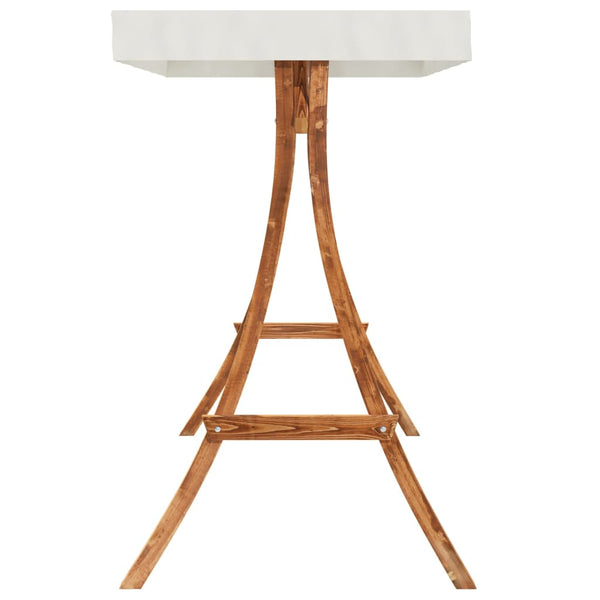 Schaukelgestell mit Dach Creme Bugholz Massiv Teak-Finish
