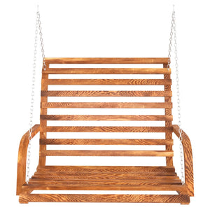 Schaukelbank Bugholz Massiv mit Teak-Finish 126x63x92 cm