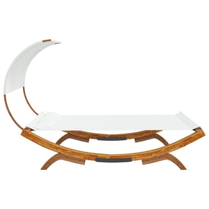 Sonnenliege mit Dach 165x203x126 cm Bugholz Massiv Creme