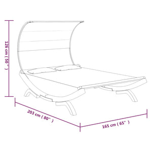 Sonnenliege mit Dach 165x203x126 cm Bugholz Massiv Creme