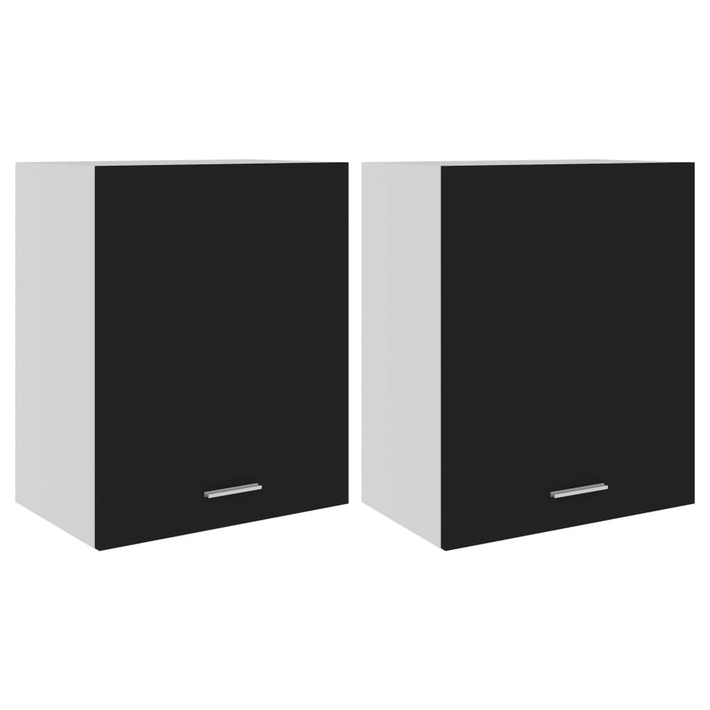 Schwarze Hängeschränke, 2er Set