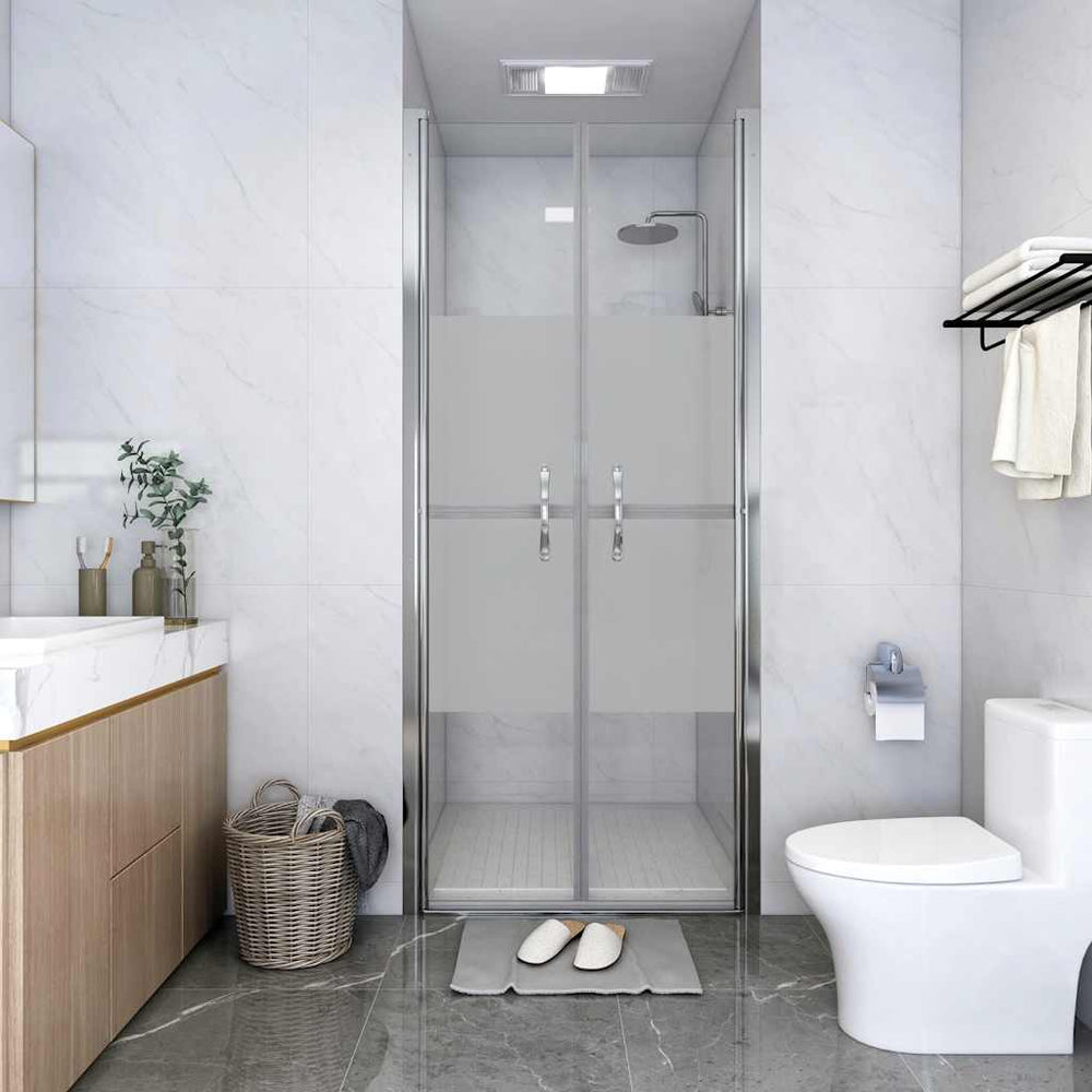 vidaXL Porte de douche semi-givrée en verre de sécurité trempé 71x190 cm