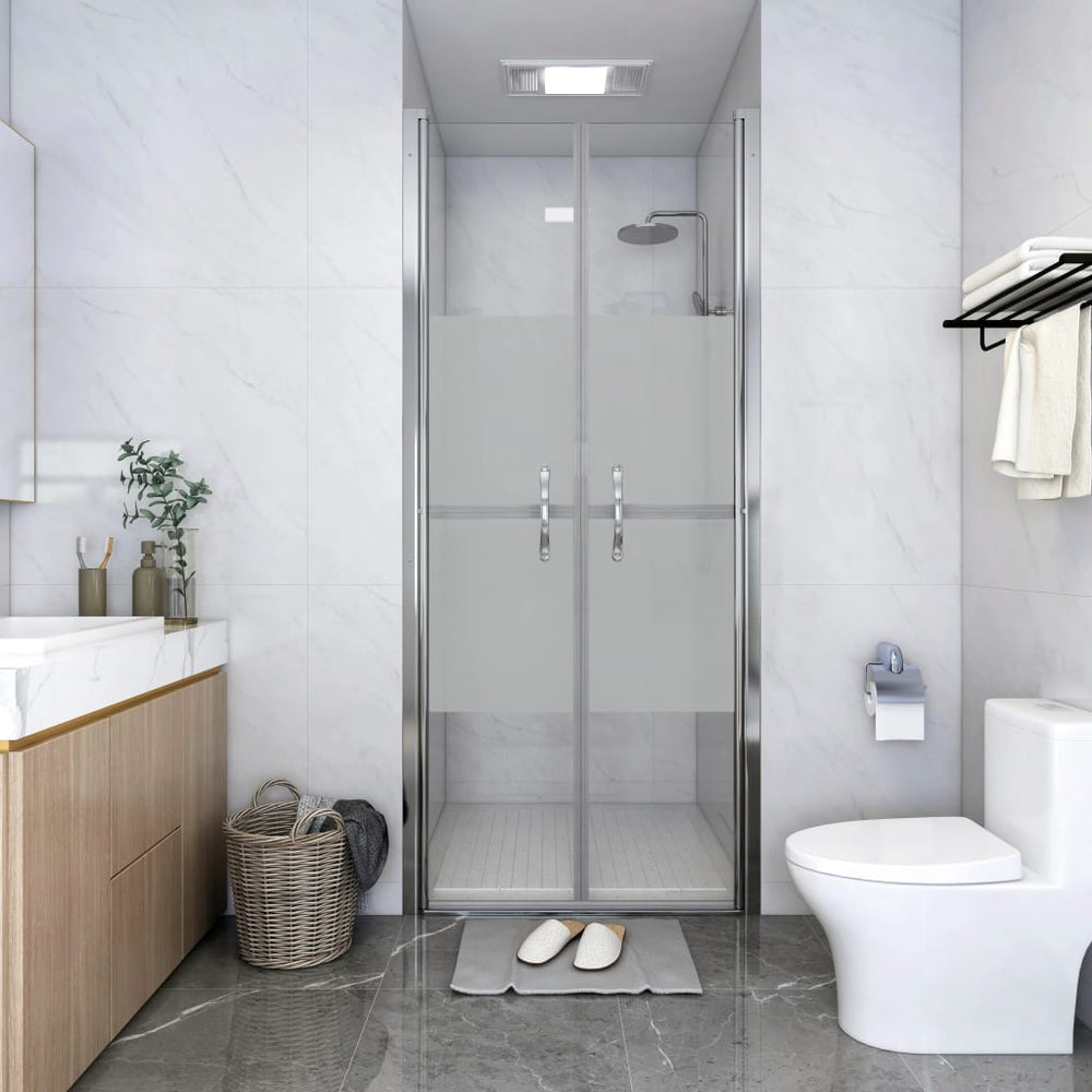 vidaXL Porte de douche semi-givrée en verre de sécurité ESG 96x190 cm