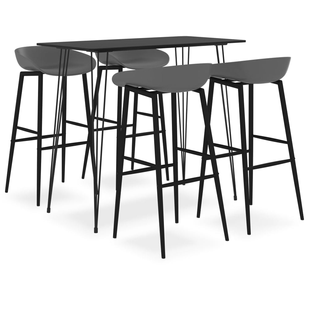 5-tlg. Bar-Set Schwarz und Grau