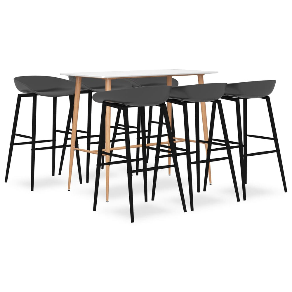 7-tlg. Bar-Set Weiß und Grau