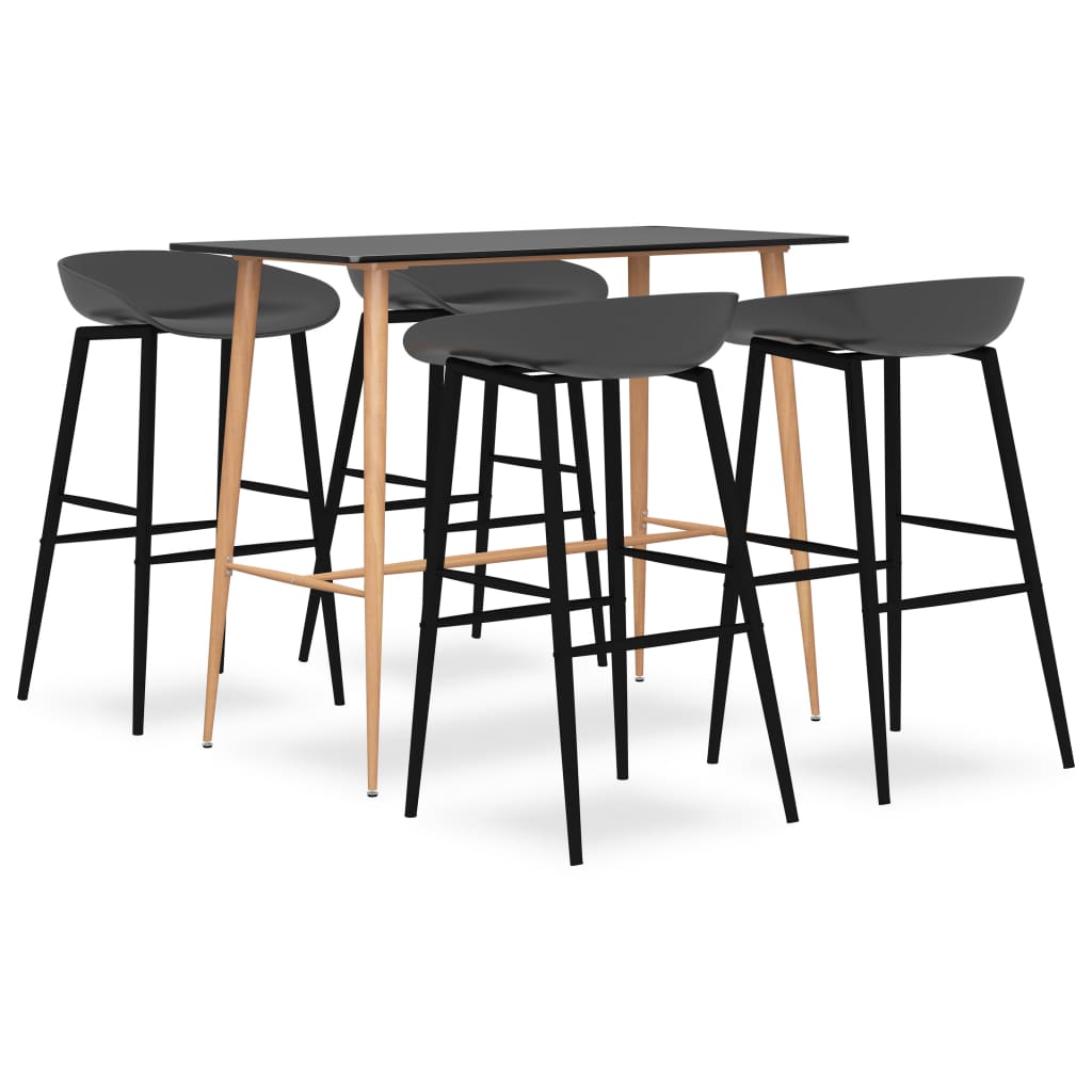 5-tlg. Bar-Set Schwarz und Grau