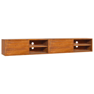 TV-Wandschrank 180x30x30 cm Teak Massivholz