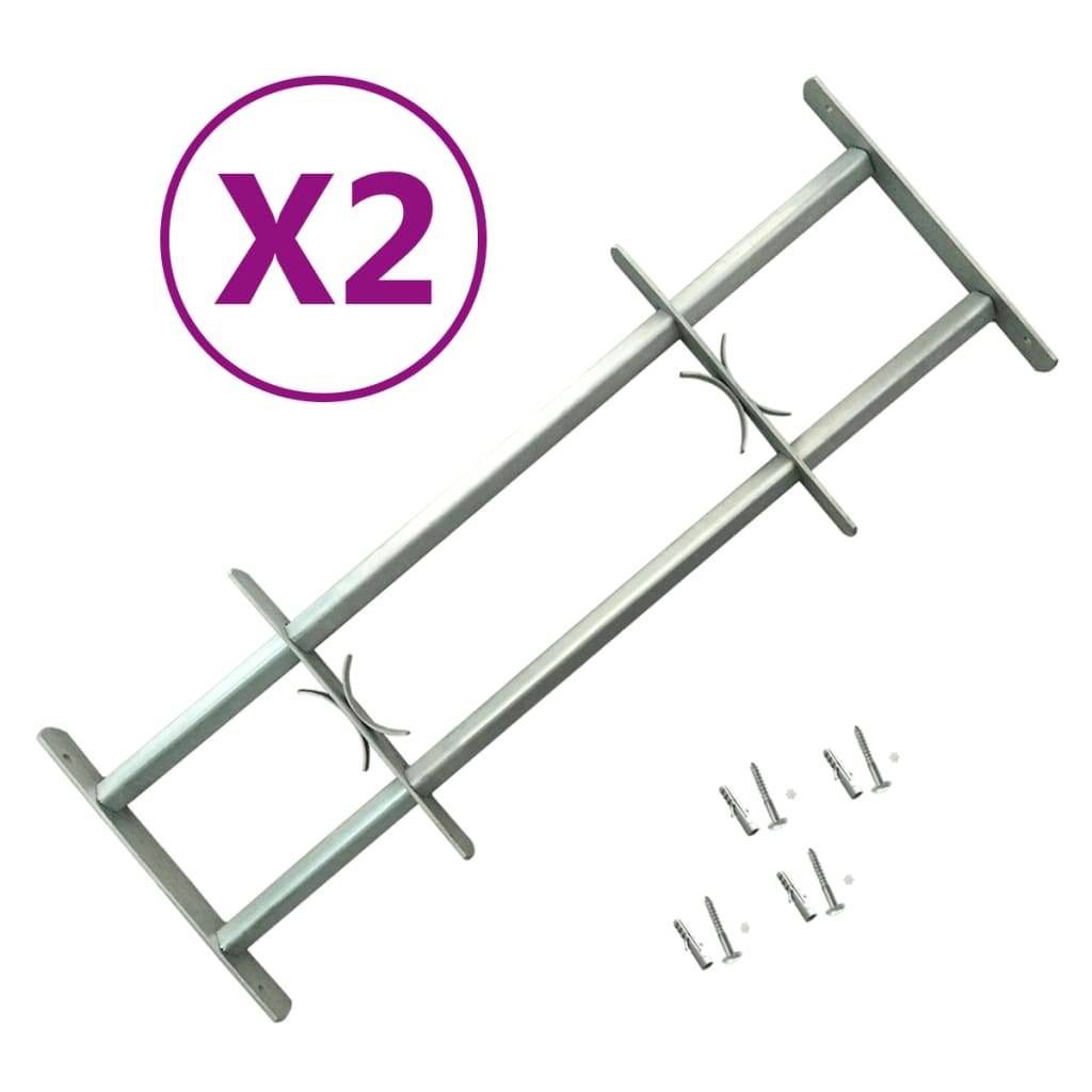 vidaXL Grille de fenêtre réglable 2 pièces 700-1050 mm