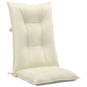 Gartenstuhlauflagen für Hochlehner 2Stk. Creme 120x50x7cm Stoff