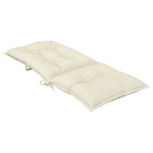 Gartenstuhlauflagen für Hochlehner 2Stk. Creme 120x50x7cm Stoff