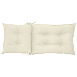 Gartenstuhlauflagen für Hochlehner 2Stk. Creme 120x50x7cm Stoff