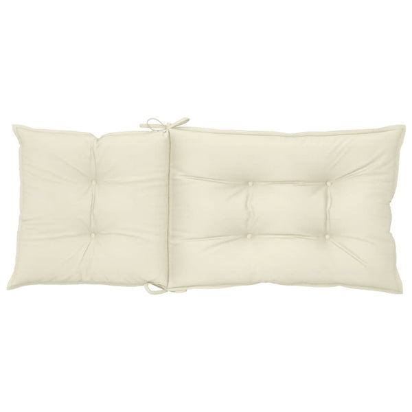 Gartenstuhlauflagen für Hochlehner 2Stk. Creme 120x50x7cm Stoff