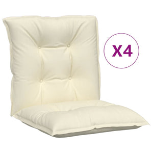 vidaXL Coussins de chaise de jardin pour dossier bas 4 pcs Crème 100x50x7 cm