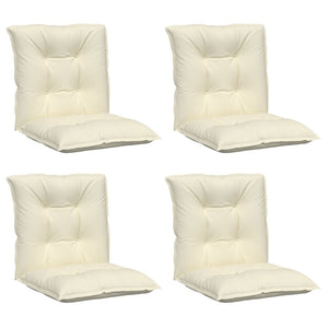 vidaXL Coussins de chaise de jardin pour dossier bas 4 pcs Crème 100x50x7 cm