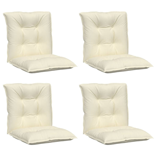 vidaXL Coussins de chaise de jardin pour dossier bas 4 pcs Crème 100x50x7 cm