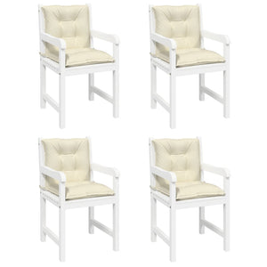 vidaXL Coussins de chaise de jardin pour dossier bas 4 pcs Crème 100x50x7 cm