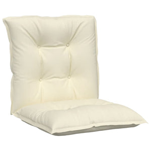 vidaXL Coussins de chaise de jardin pour dossier bas 4 pcs Crème 100x50x7 cm