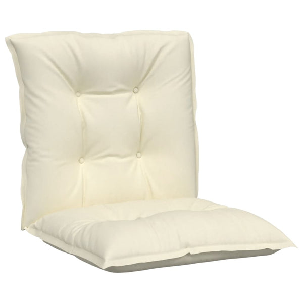 vidaXL Coussins de chaise de jardin pour dossier bas 4 pcs Crème 100x50x7 cm