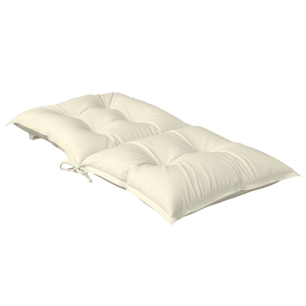 vidaXL Coussins de chaise de jardin pour dossier bas 4 pcs Crème 100x50x7 cm