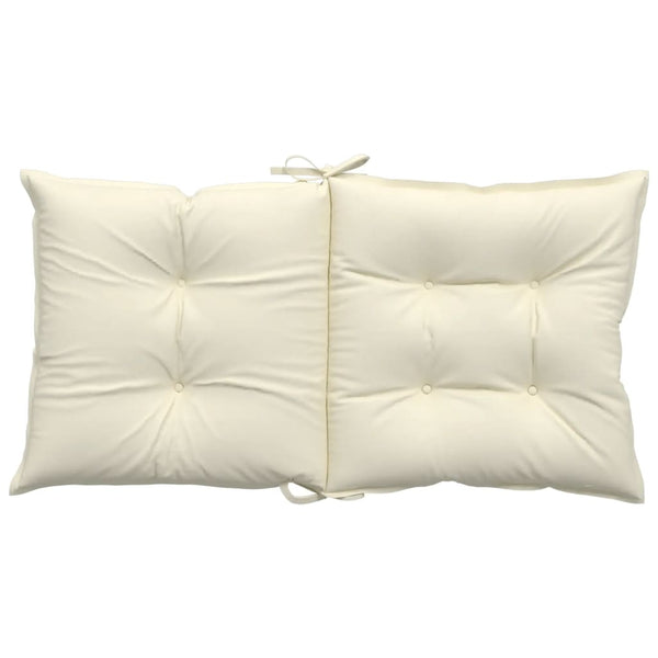 vidaXL Coussins de chaise de jardin pour dossier bas 4 pcs Crème 100x50x7 cm