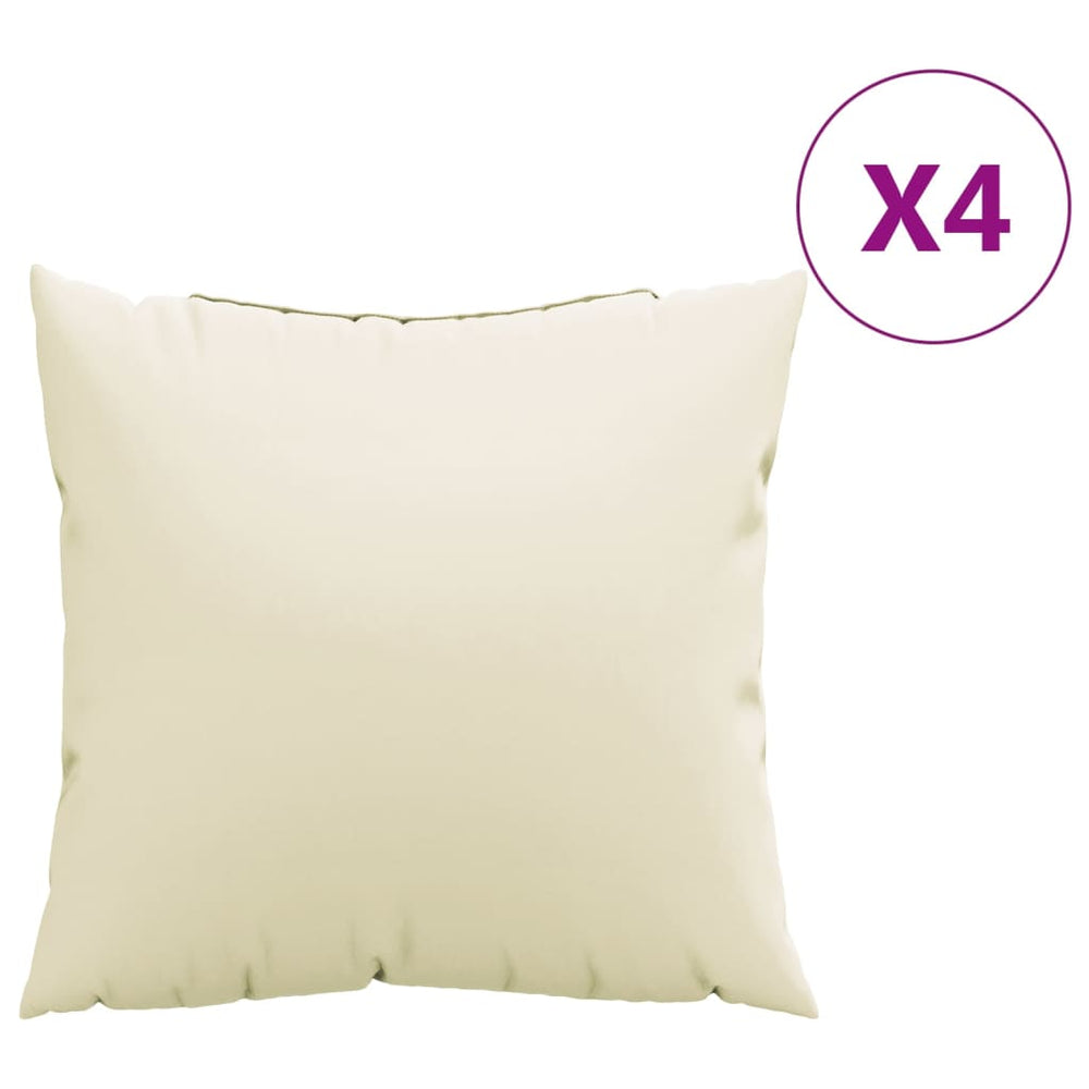 vidaXL Coussins décoratifs 4 pcs Crème 50x50 cm Tissu