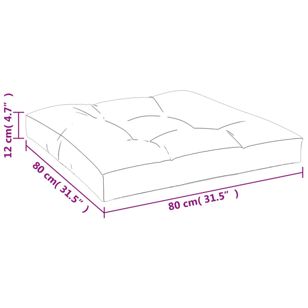 Palettenkissen Creme 80x80x12 cm Stoff