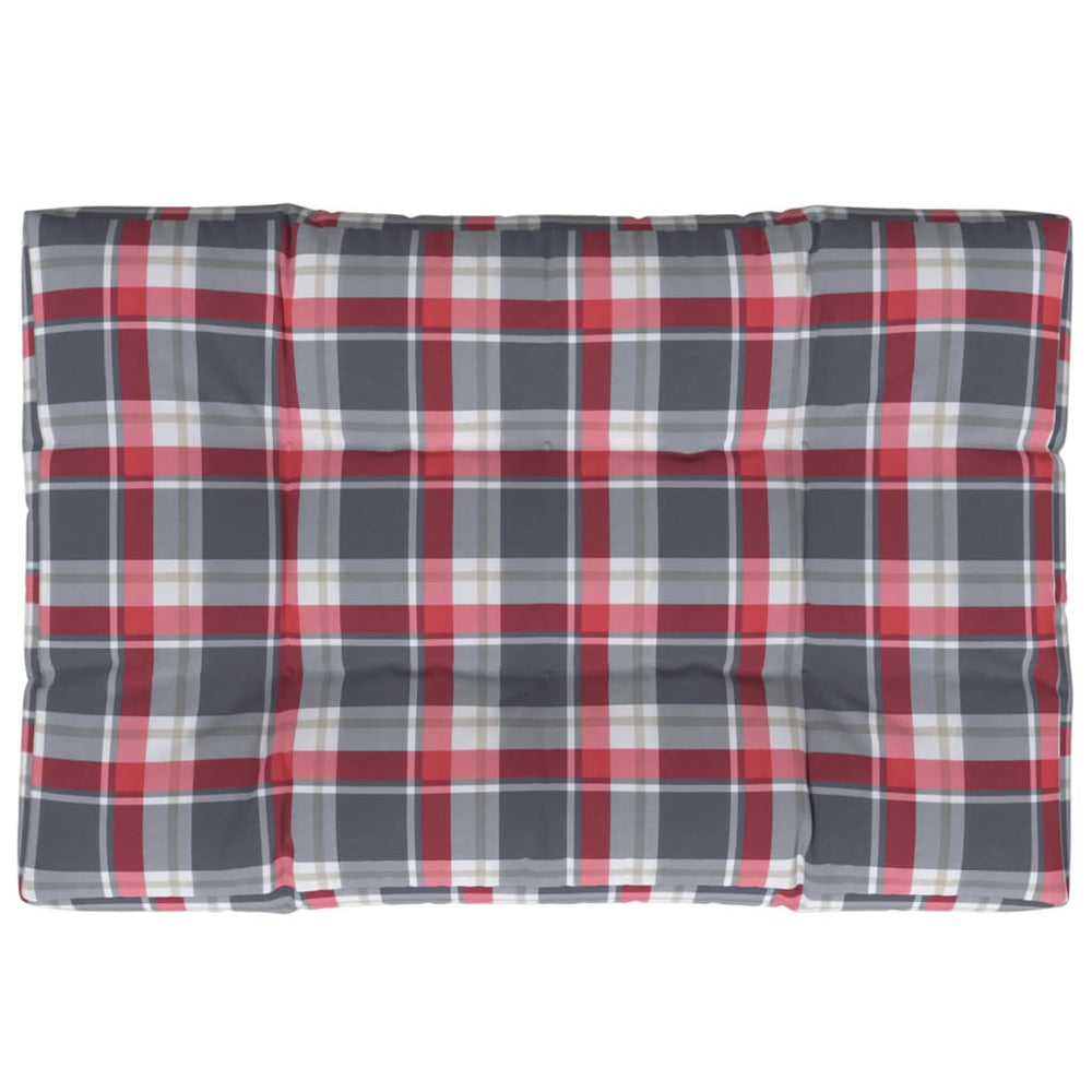 vidaXL Coussin de palette à carreaux rouge 120x80x12 cm Tissu