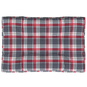 Palettenkissen Rot Karomuster 120x80x12 cm Stoff