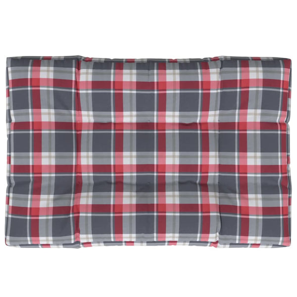 Palettenkissen Rot Karomuster 120x80x12 cm Stoff
