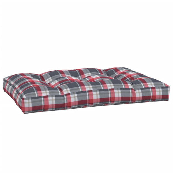 Palettenkissen Rot Karomuster 120x80x12 cm Stoff