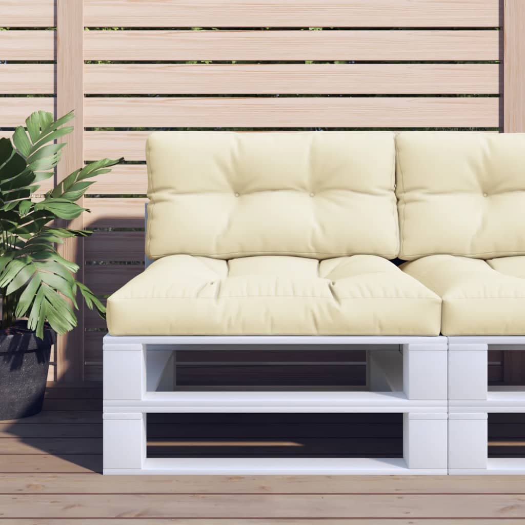 Palettenkissen Creme 70x40x12 cm Stoff