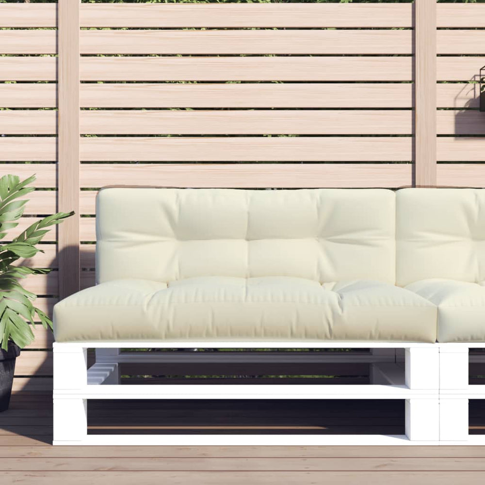 vidaXL Coussin de palette Crème 120x40x12 cm Tissu