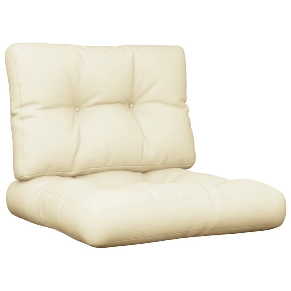 vidaXL Coussins de palette 2 pcs Crème Tissu