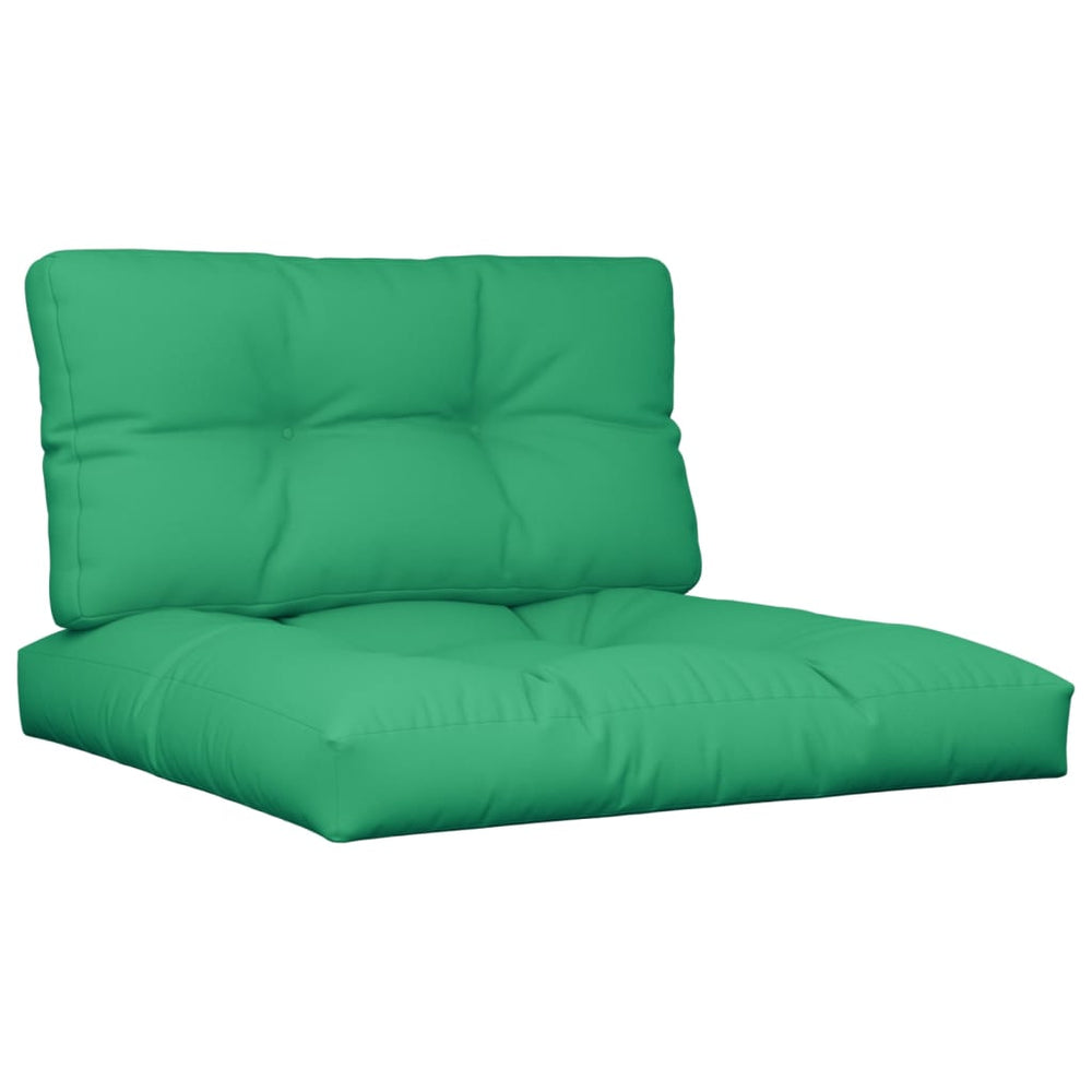 vidaXL Coussins de palette 2 pcs Vert Tissu
