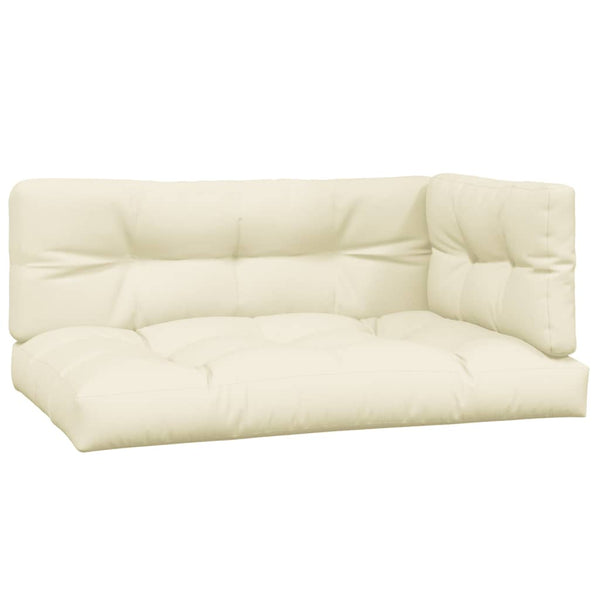 Palettenkissen 3-tlg. Creme Stoff
