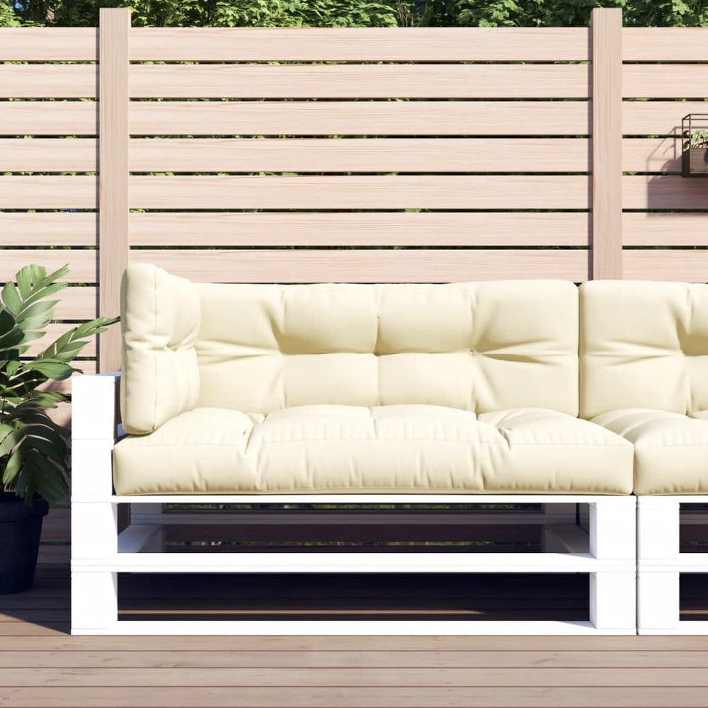 vidaXL Coussins de palette 3 pcs Crème Tissu
