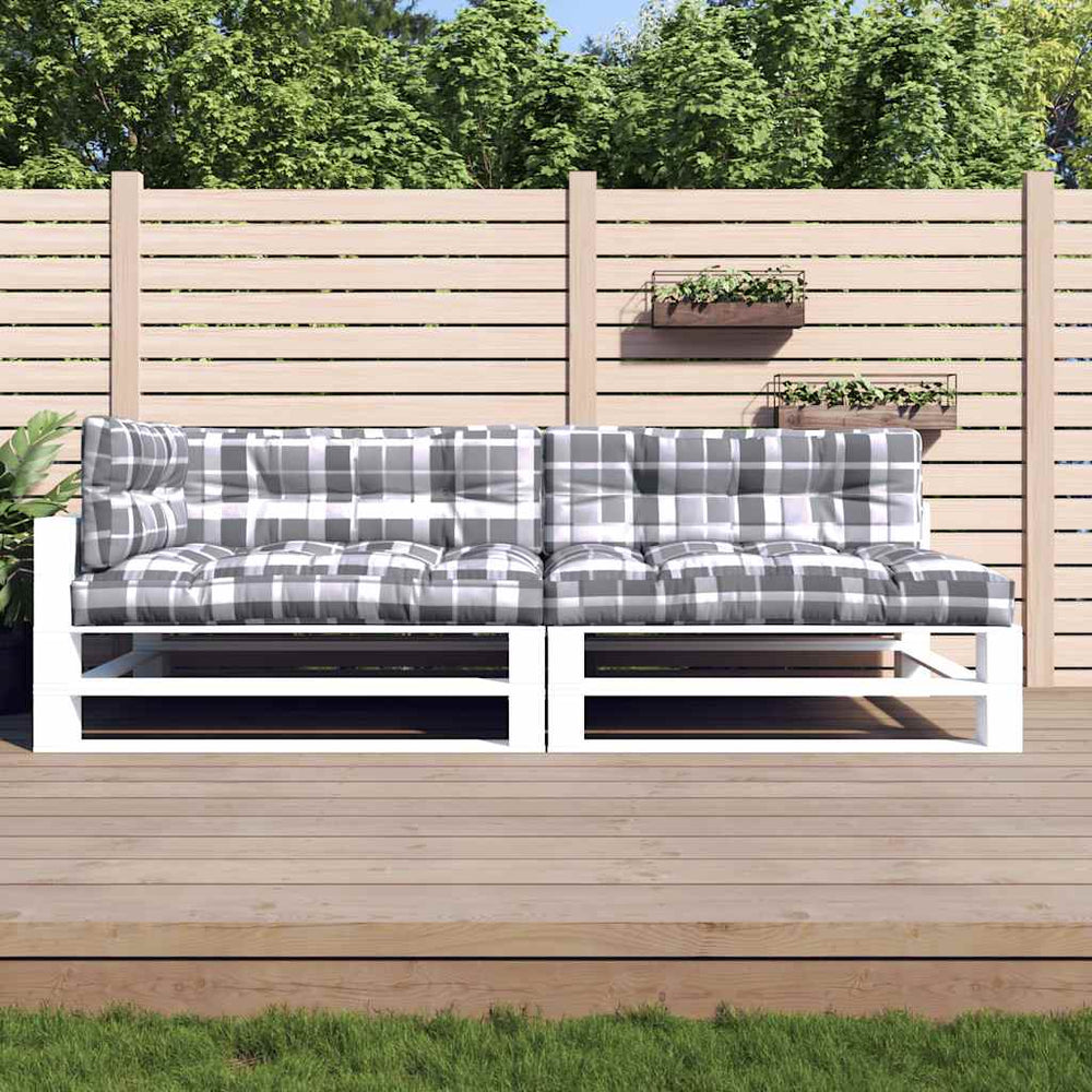 vidaXL Coussins de palette 5 pcs Tissu à carreaux gris
